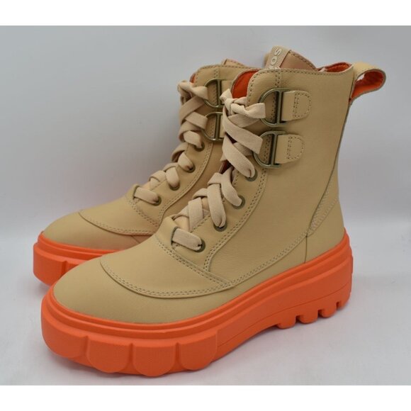 Sorel Womens Size 9.5 Caribou X Ceramic Orange Waterproof Leather Platform Boots - Picture 1 of 11